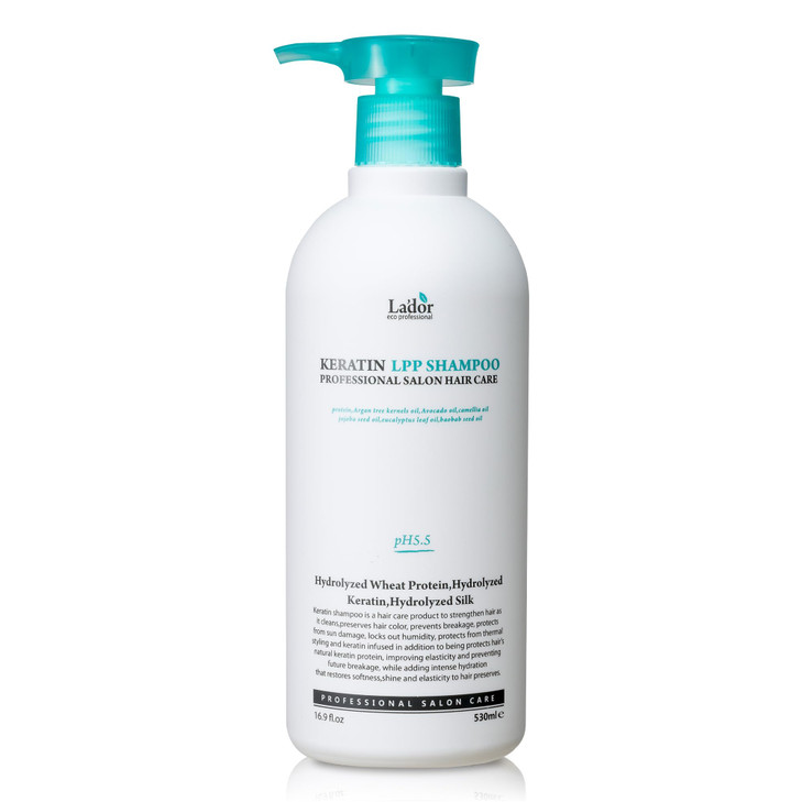 LA'DOR LADOR Keratin LPP Damage Care Shampoo w/Proteins & Plant Oils - pH Balanced Sub Acidic for Dry Damaged Frizzy Coarse Thinning Hair - NO Silico