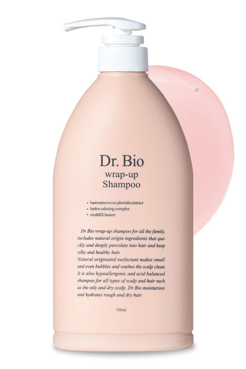 Dr.Bio Wrap-Up Shampoo, Hydrating and Soothing Hair Shampoo with Probiotcs and Cica, Hair and Scalp Care for Sensitive Scalp, Smooth and Shiny Hair,