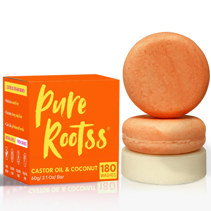 PureRootss Castor Oil Shampoo and Conditioner Bar Set 3 - Hair Growth, Regrowth, Anti Hair Loss- Natural Solid Shampoo Soap Bars Set for Women with S