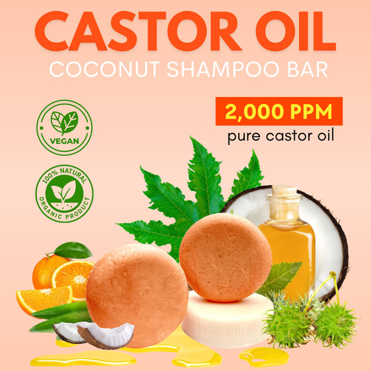 PureRootss Castor Oil Shampoo and Conditioner Bar Set 3 - Hair Growth, Regrowth, Anti Hair Loss- Natural Solid Shampoo Soap Bars Set for Women with S