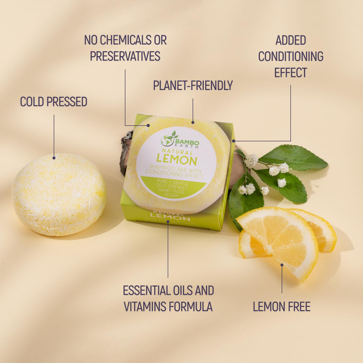 BAMBOEARTH Solid Shampoo Bar And Conditioner Effect Hair Soap  100% Organic Shampoo Bars For Hair With All Natural Plant Based Essential Oils And Ze