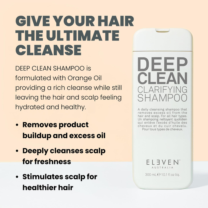 ELEVEN AUSTRALIA Deep Clean Clarifying Shampoo for Women & Men - Removes Build-Up, Detoxifies Scalp, Detox Shampoo with Sulfate-Free Formula for All