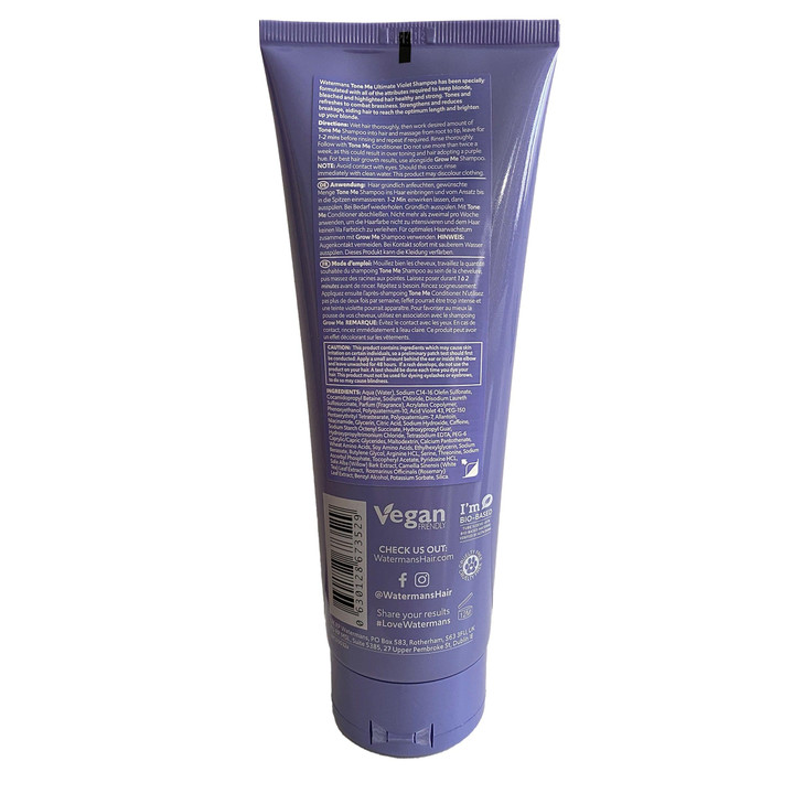 Watermans Purple Shampoo & Purple Conditioner set with Free Makeup Bag, Watermans Life is Better in Blonde set - Remove Yellow tones fast for Blonde,