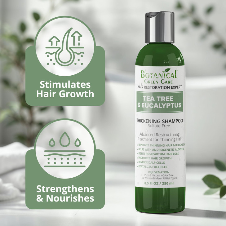 Tea Tree & Eucalyptus Shampoo for Hair Growth & Thinning Hair - Thickening, Sulfate-Free