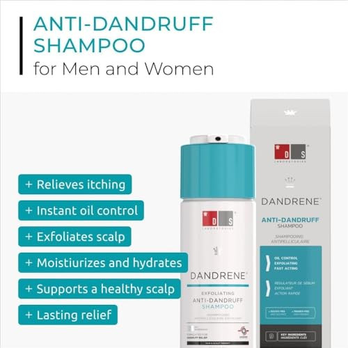 DS Labs Dandrene Dandruff Shampoo, 205mL - for Flaky, Itchy Scalp, Exfoliating Shampoo for Dry Scalp, Seborrheic Dermatitis & Scalp Psoriasis, Color