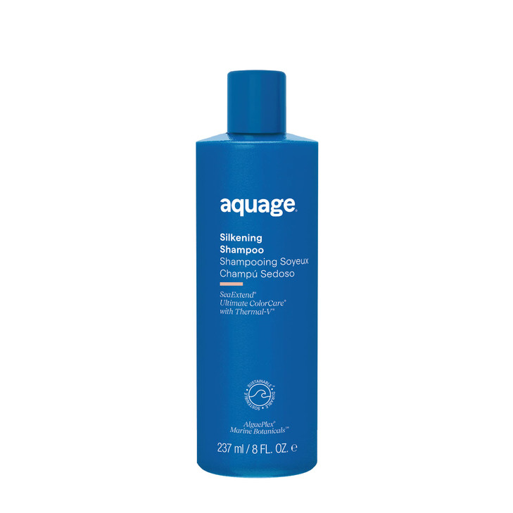 AQUAGE SeaExtend Silkening Shampoo, Smoothes and Silkens Coarse, Curly Hair, 8 oz