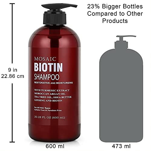 Biotin Shampoo and Conditioner Set for Hair Growth, Thinning Hair Treatment, Hair Thickening Products for Women & Men, Paraben & Sulfate Free, 20.2 F
