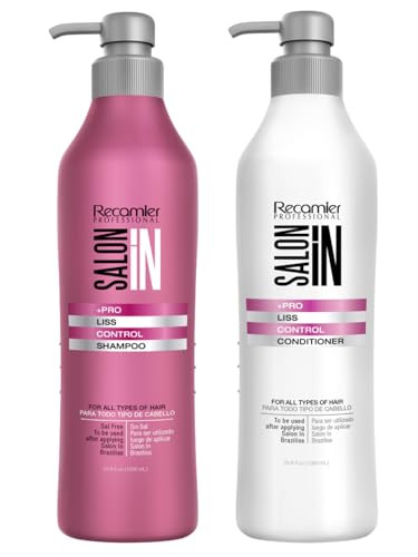Salon In by Recamier Anti-Frizz Shampoo & Conditioner Set | Liss Control, Detangler | Champoo & Acondicionador 33.8 fl oz