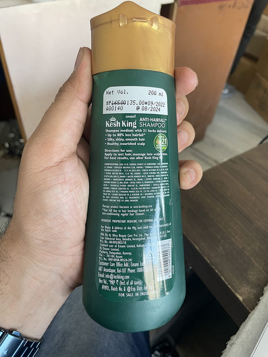 Kesh King Anti Hairfall Shampoo | with 21 Ayurvedic Herbs & Aloe Vera | Provides Healthy Nourished Scalp | for Shiny & Smooth Hairs | 2.71 Fl Oz/80ml