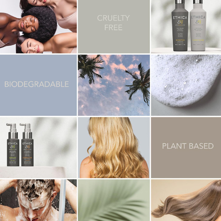 Ethica Beauty Sulfate-Free Salon-Grade Anti-Aging Moisturizing Shampoo, Hypoallergenic Scalp & Hair Growth Formula, For All Hair Types - Paraben Free