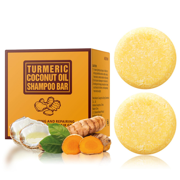 YAFUSIPE 2 Pack Ginger Hair Regrowth Shampoo Bar Turmeric Soap for Growth Natural Ginger Solid Bars for Thinning Strengthen Curly Oily Hair Anti Hair