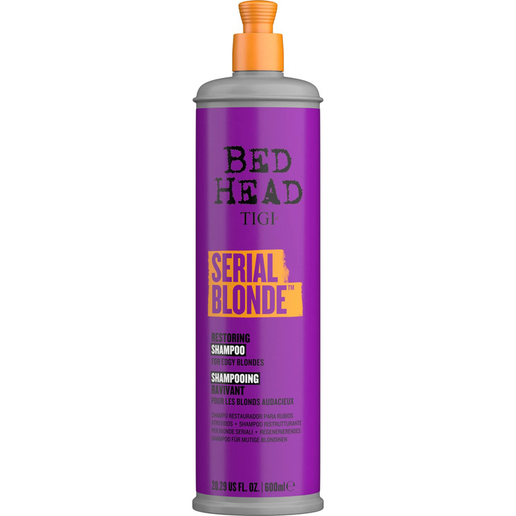 TIGI Bed Head Serial Blonde Restoring Shampoo for Damaged Blonde Hair, Hydrolyzed Keratin, 20.29 fl oz