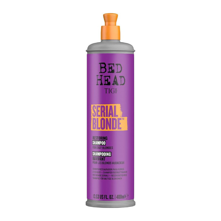 TIGI Bed Head Serial Blonde Restoring Shampoo for Damaged Blonde Hair, Hydrolyzed Keratin, 13.53 fl oz