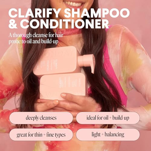MONDAY HAIRCARE Clarify Shampoo and Conditioner Set 12 oz for Oily Hair Made with Grapefruit Extract, Coconut Oil, Shea Butter, Vitamin E and Pro-Vit