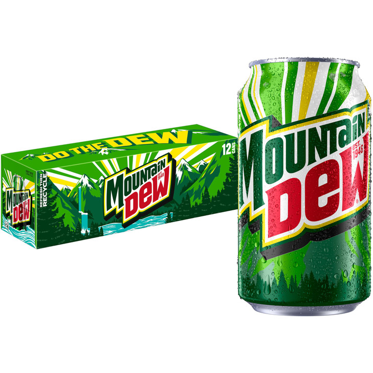 Mountain Dew Soda, 12 Fl Oz Cans (Pack of 12)