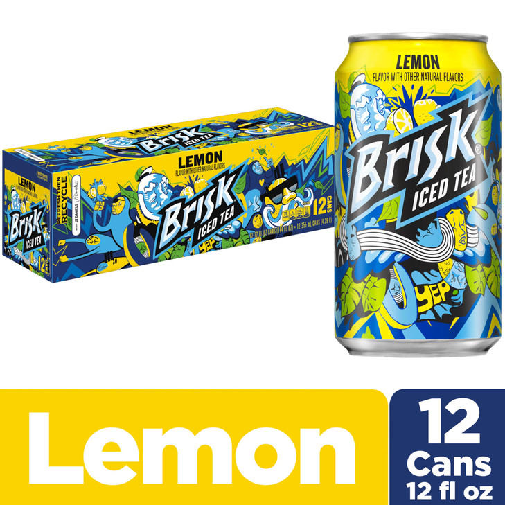 Brisk Lemon Iced Tea, 12 Fl Oz Cans (Pack of 12)