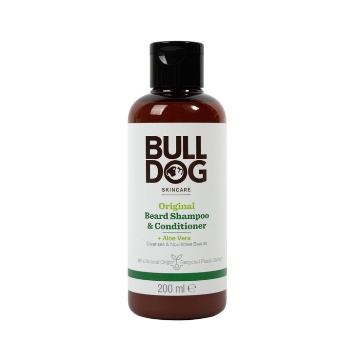 BULLDOG Skincare Original Beard Shampoo & Conditioner, Men's Grooming, Beard Moisturiser for Softer, Supple Beards, 200ml