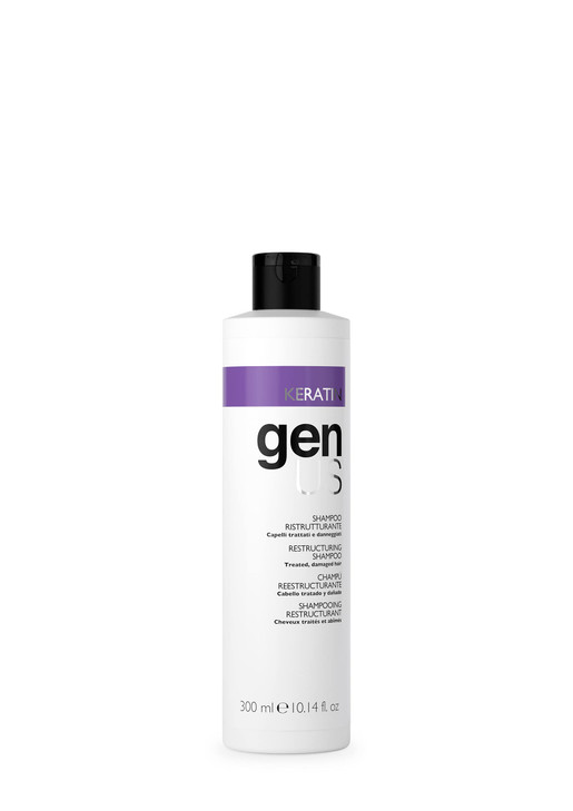 Genus Keratin Restructuring Shampoo - Enriched with Silk Proteins, Caviar and Collagen, Bestows Brilliance & Strength, Frizz Control, Suitable for Tr