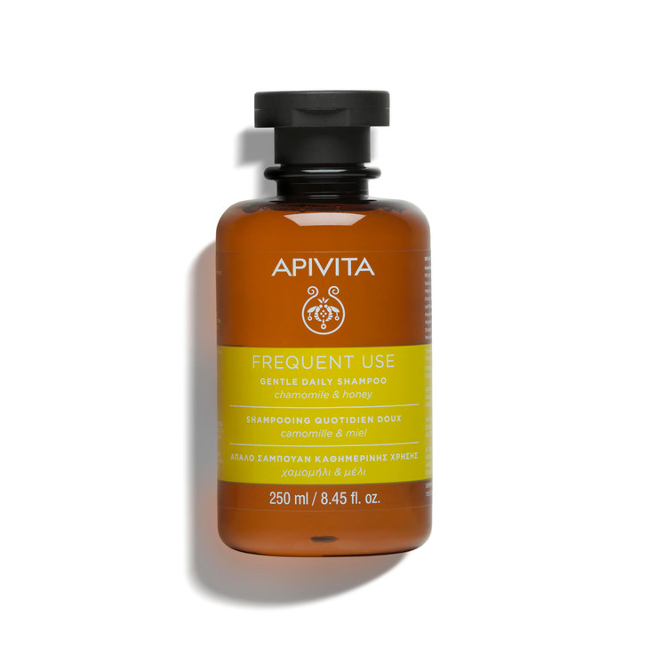 Apivita Frequent Use Gentle Daily Shampoo | Hydrates + Soothes with Chamomile & Honey, Silicone-Free, 250 mL / 8.45 oz
