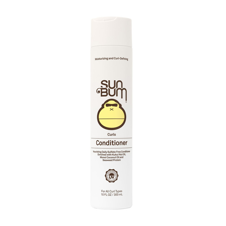 Sun Bum Curls Conditioner - Moisturizing Hair Treatment for Wavy and Curly Hair - Frizz Free Finish - Enrich with Coconut Oil and Seaweed Protein - U