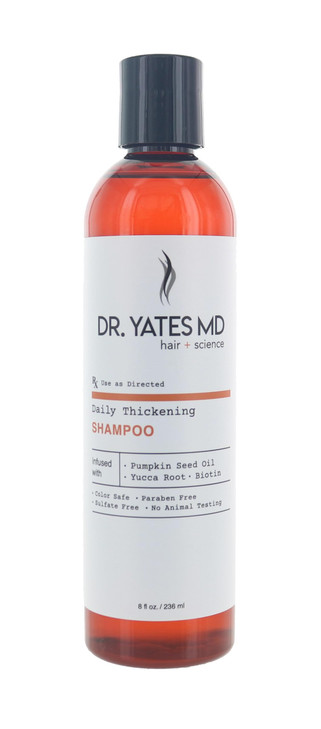 Dr. Yates MD Hair + Science Daily Thickening Shampoo, Adds Volume and Supports Prevention of Hair Loss, For Men and Women (8 Fl Oz)