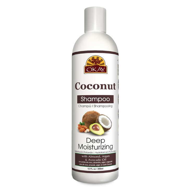 Okay Coconut Deep Moisturizing Shampoo Helps Replenish Moisture And Elasticity For Healthy Strong Hair Sulfate,Silicone,Paraben Free For All Hair Typ