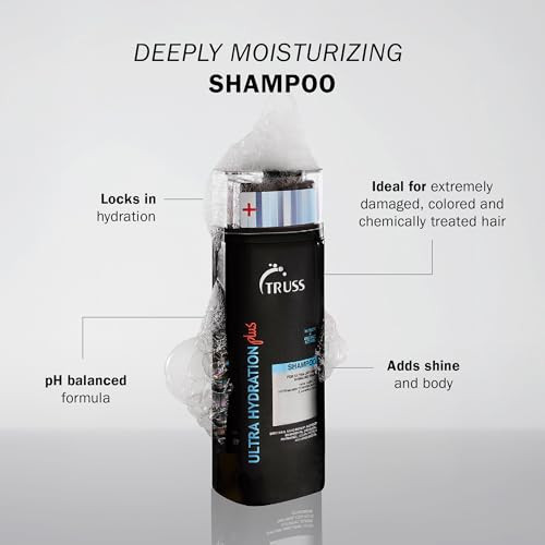 TRUSS Ultra Hydration PLUS Shampoo - For Color and Chemical Treated Hair - Restores Elasticity, Revitalizes, Adds Body & Shine to All Hair Types & Te