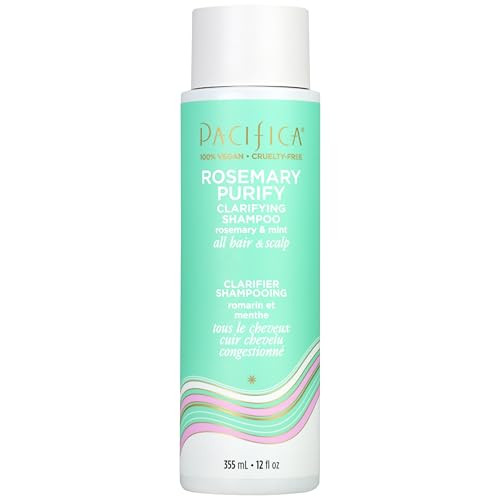 Pacifica Clarifying Shampoo  Rosemary Purify Invigorating Shampoo w/Soothing Mint for Detoxing Hair & Scalp Build-Up, Sulfate & Silicone Free - Vega