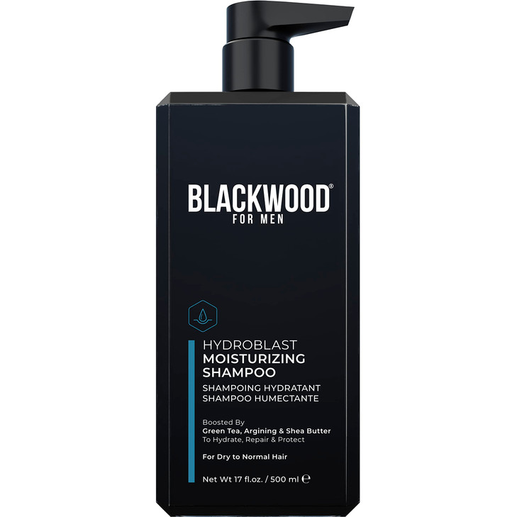 Blackwood For Men Hydroblast Moisturizing Shampoo - Men's Shampoo for Coarse, Dry, & Curly Hair - Infused with Ginseng & Ginger- Natural Vegan Formul