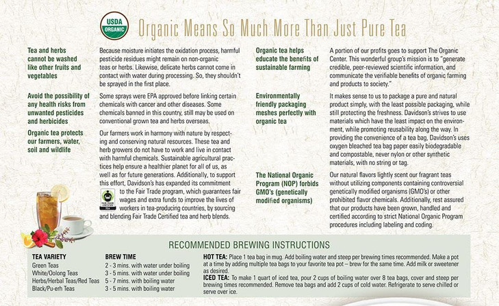 Davidson's Organics, South African Green Rooibos, 100-count Unwrapped Tea Bags