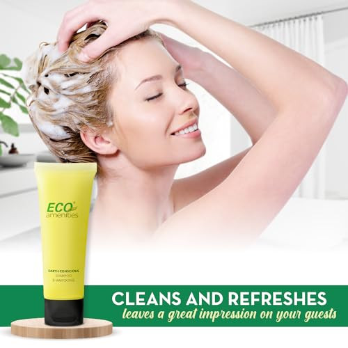 ECO amenities Travel Shampoo Tubes - Hotel Shampoo Supply - TSA-Approved Travel Essentials - 1 fl oz, Pack of 200, Clear Flip-Cap Tubes, Green Fragra