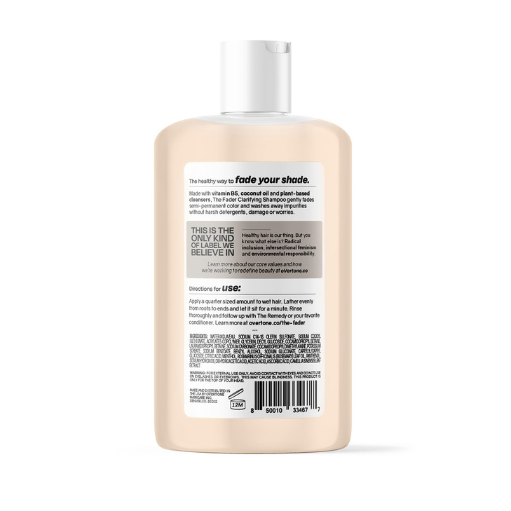 oVertone Haircare The Fader Clarifying Shampoo - pH-Balanced Deep Cleansing Shampoo for All Hair Types - Fast Color Fading Formula with Intense Hydra