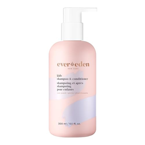 Evereden Kids Shampoo and Conditioner 2-in-1: Cool Peach, 8.5 fl oz. | Clean, Vegan, & Gentle Care for Kids | Toddler Shampoo and Conditioner for Hea