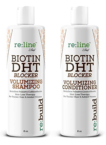 NATURAL Volumizing Shampoo and Conditioner for Hair Growth - DHT Blocking Formula with Biotin for Thinning Hair and Hair Loss Prevention for Men & Wo