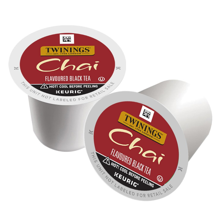 Twinings Chai Black Tea K-Cup Pods for Keurig, 24 Count (Pack of 2), Naturally Sweet and Savoury Spice Flavors, Caffeinated, Enjoy Hot or Iced