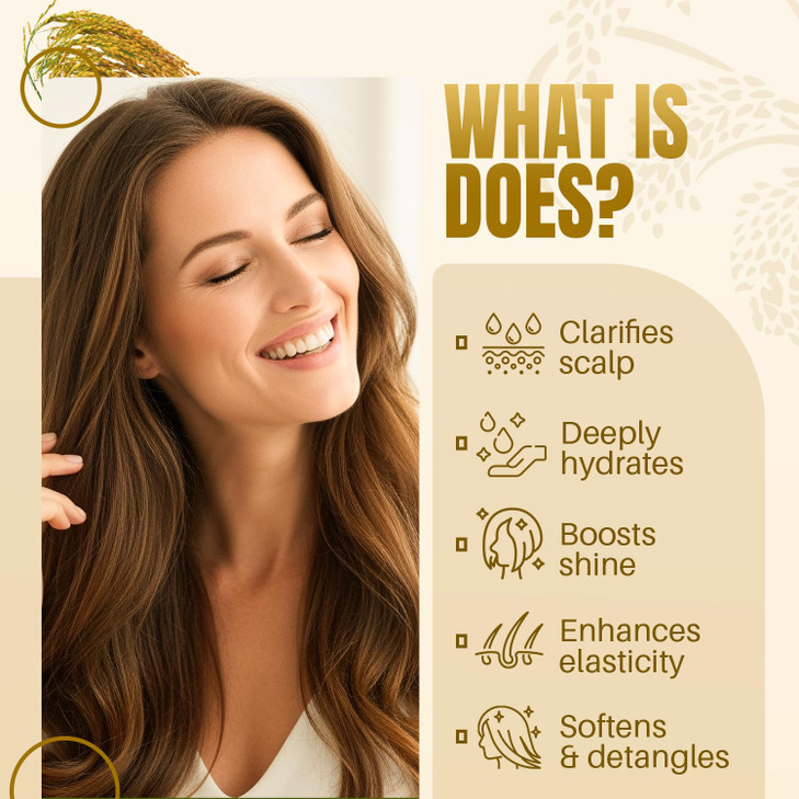 MYSTÉRE BEAUTÉ Rice Water Shampoo and Conditioner Set - Ultra-Nourishing Hair Care Set, Promotes Growth, Revitalizes Shine, and Shields from Damage -