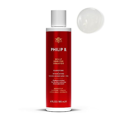 PHILIP B Scalp Booster Shampoo, 6 fl. oz. (180 ml) - Clarifying Shampoo Stimulates Scalp for Thicker, Denser Looking Hair