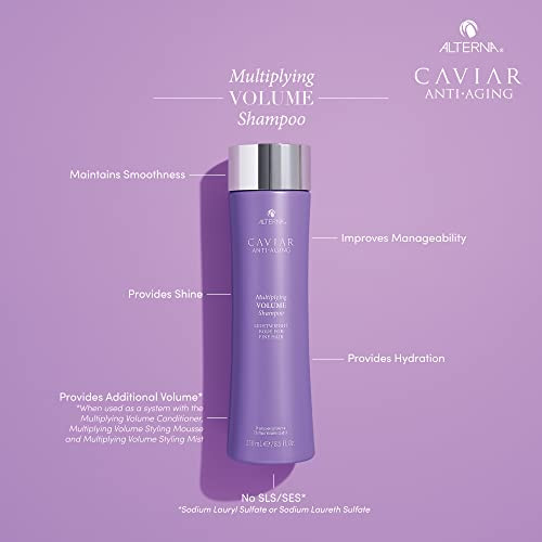 Alterna Haircare CAVIAR Anti-Aging Multiplying Volume Shampoo Travel Size 1.35 Fl Oz | For Fine, Limp or Thin Hair | Create Instant Volume and Thickn