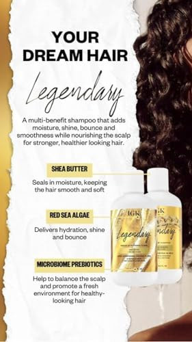IGK LEGENDARY Dream Hair Shampoo & Conditioner Set | Hydration + Softness + Shine | Vegan + Cruelty-Free | 8 oz (Pack of 2)
