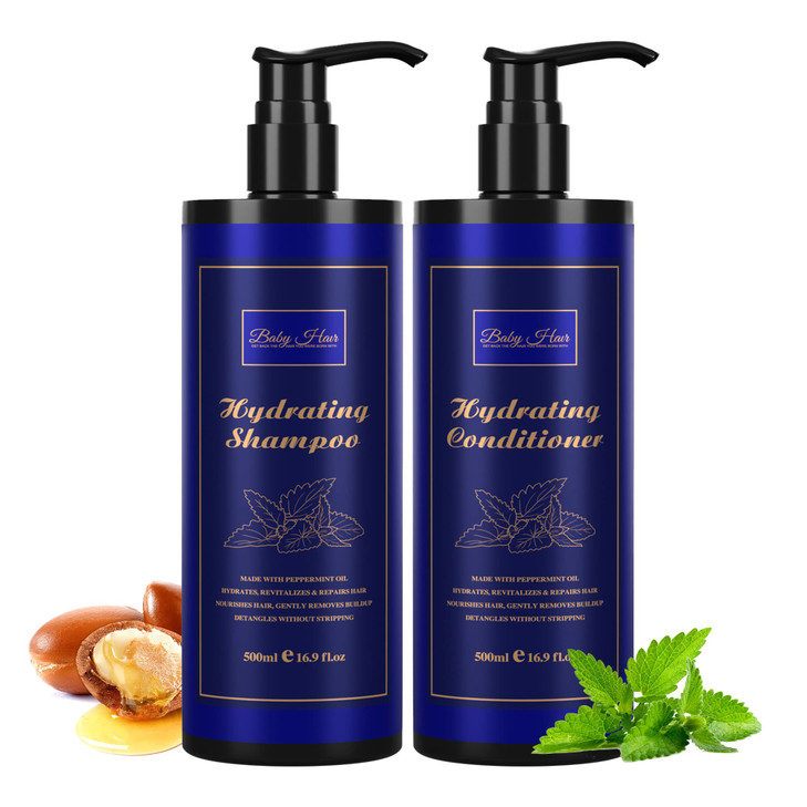 Baby Hair, Hydrating Shampoo And Conditioner, Best Shampoo and Conditioner Set, For Damaged and Color Treated Hair, For All Hair Types, Revitalize &