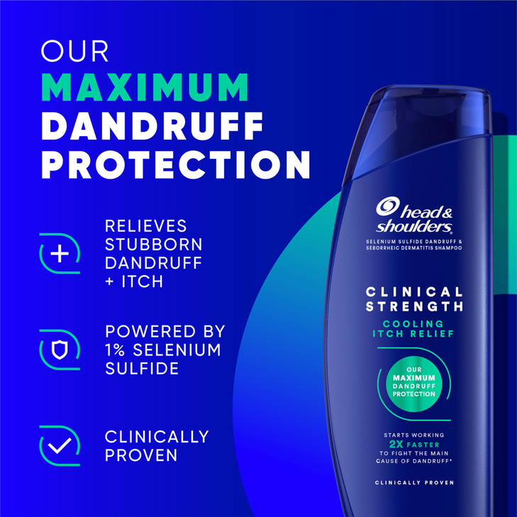 Head & Shoulders Anti-Dandruff Shampoo with 1% Selenium Sulfide, Clinical Strength Intensive Itch Relief Twin Pack, Seborrheic Dermatitis Relief, Itc