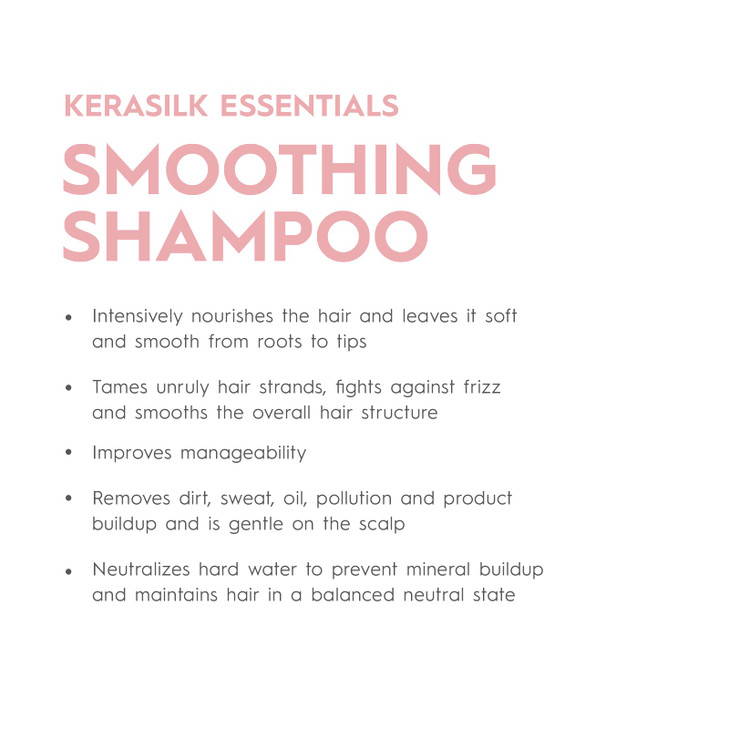 KERASILK Smoothing Shampoo |Intensively Nourishes | Tames Frizz & Smooths Strands | For Coarse, Frizzy, Unruly Hair | Improves Manageability for All