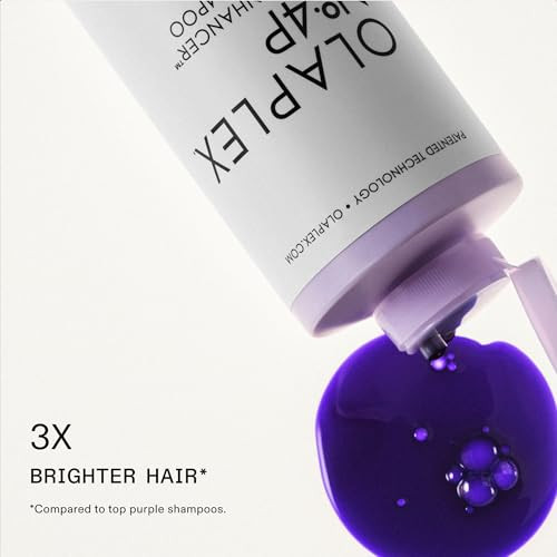 Olaplex Nº. 4P Blonde Enhancer Purple Toning Shampoo: Neutralizes Brassiness & Strengthen | Repairs Damages & Hydrates Hair| For Coily, Curly, Straig