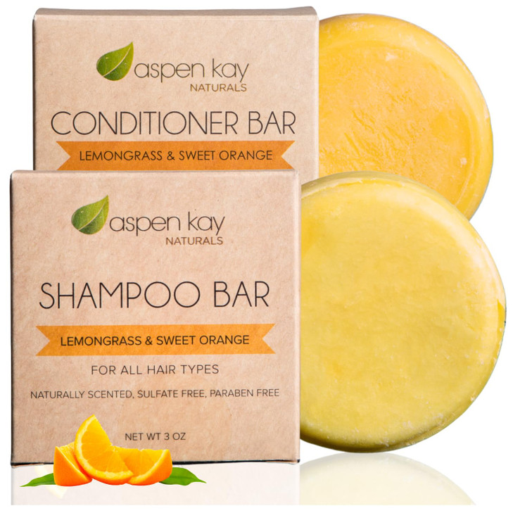 Moroccan Argan Oil Shampoo & Conditioner Bar set - Volumizing & Strengthening Argan Oil Conditioner for All Hair Types, Citrus Scent, Paraben & Sulfa