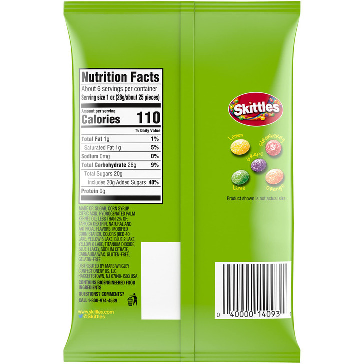 Skittles Bite Size Candy, Sours, 5.7 Ounce Bag