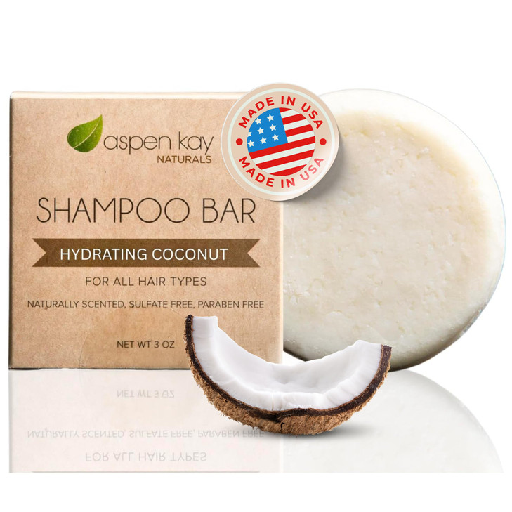 Coconut & Argan Oil Shampoo Bar, Deep Moisturizing for Dry Damaged Hair. Hydrating & Nourishing Solid Shampoo for Curly, Coily & Color Treated Hair,