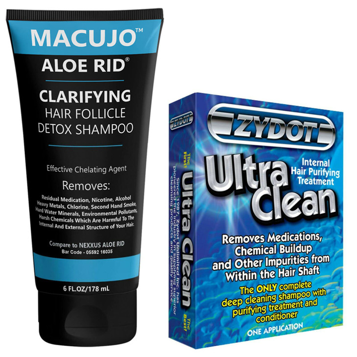 Macujo Aloe Rid Detox Shampoo and Zydot UltraClean Method, Deep Cleans, All Pollutants, Residual Medications, Nicotine, Alcohol, Chlorine, 2nd Hand-S