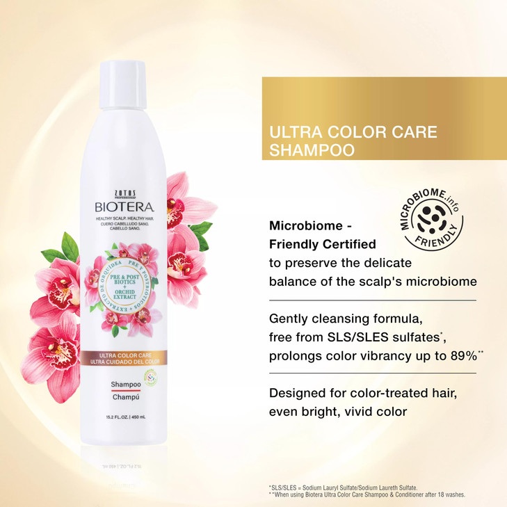 Biotera Ultra Color Care Shampoo | Prolongs Vivid Color-Treated Hair | Microbiome Friendly | Vegan & Animal Test Free | Paraben & Sulfate Free | Colo