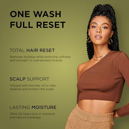 African Pride Olive Miracle 2 in 1 Shampoo & Conditioner, Moisturizing & Detangling for Coily & Curly Hair, with Olive Oil & Flaxseed Oil, 12 oz