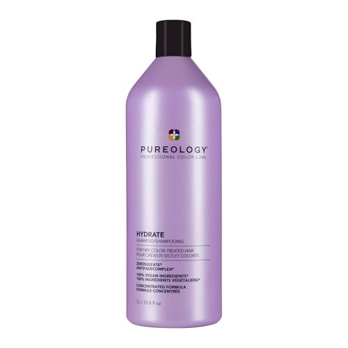 Pureology Hydrate Shampoo - For Dry or Color Treated Hair, Moisturizing Shampoo For Hydration & Softness, With Rose Extract & Green Tea, Vegan & Sulf